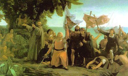 "Desembarco de Colón..." por Teófilo de la Puebla