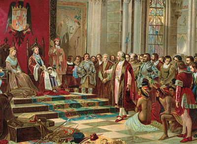 "Colón ante los Reyes Católicos" de Ricardo Balaca